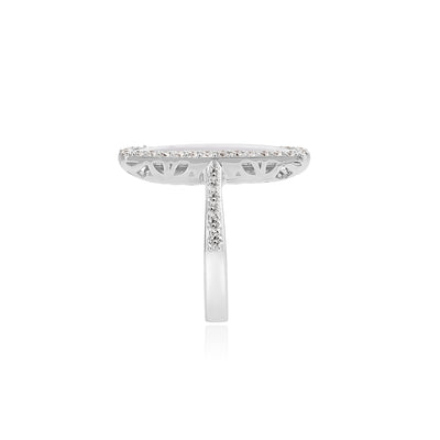 La miniera White gold Rectangular Mother Of Pearl Diamond Ring