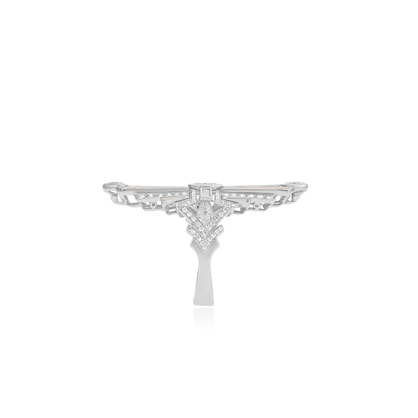 VISTA White gold crown ring  natural mother of pearl