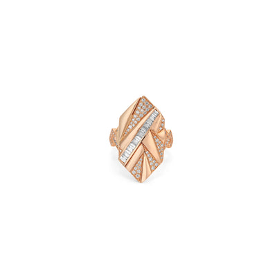 VISTA Rose Gold Diamond Geometric ring