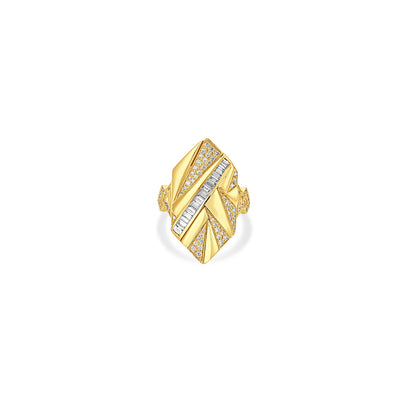 VISTA YELLOW Gold Diamond Geometric ring