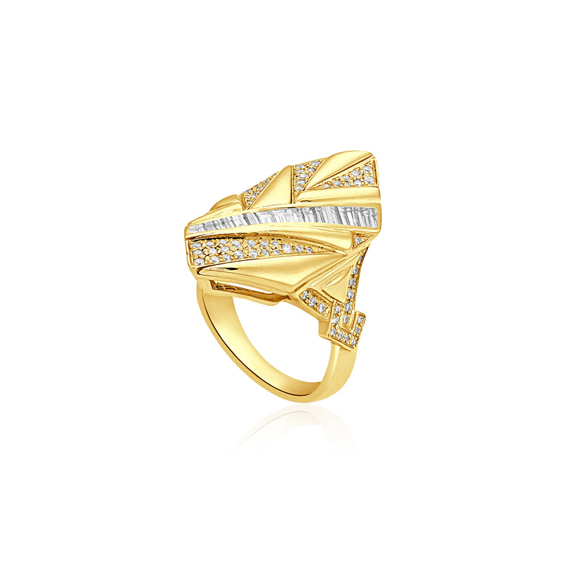 VISTA YELLOW Gold Diamond Geometric ring