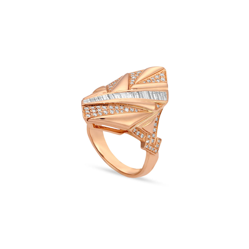 VISTA Rose Gold Diamond Geometric ring