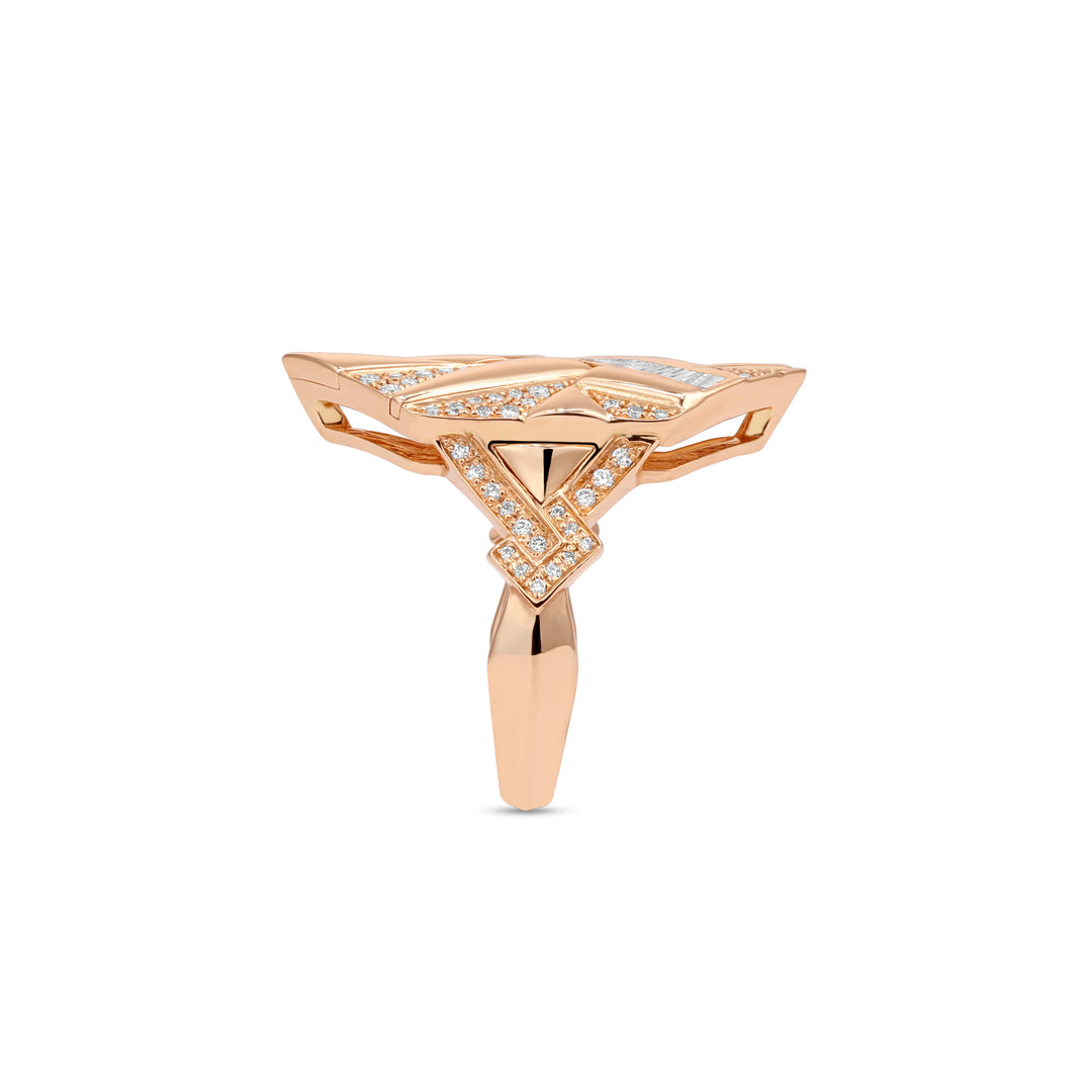 VISTA Rose Gold Diamond Geometric ring