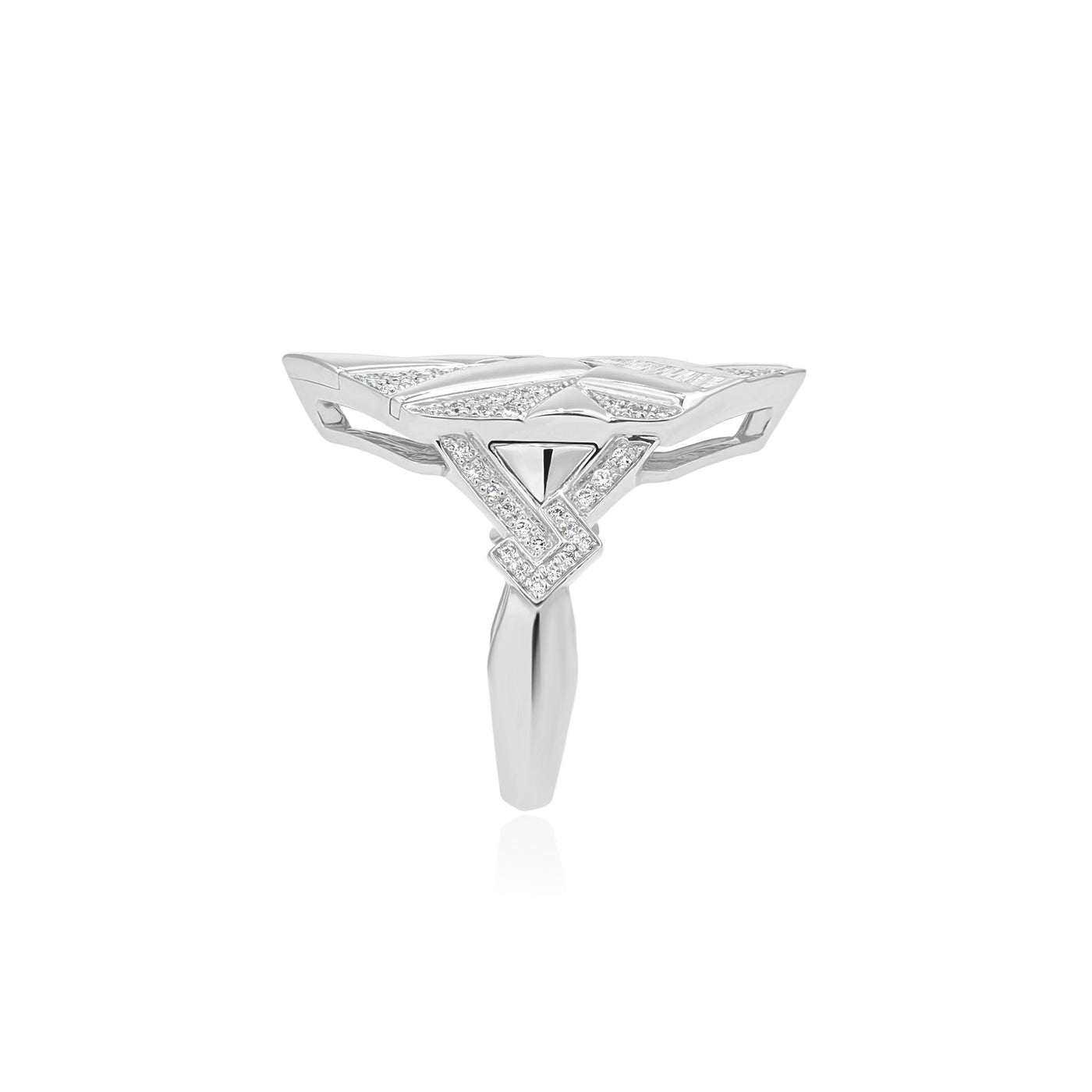 VISTA WHITE Gold Diamond Geometric ring