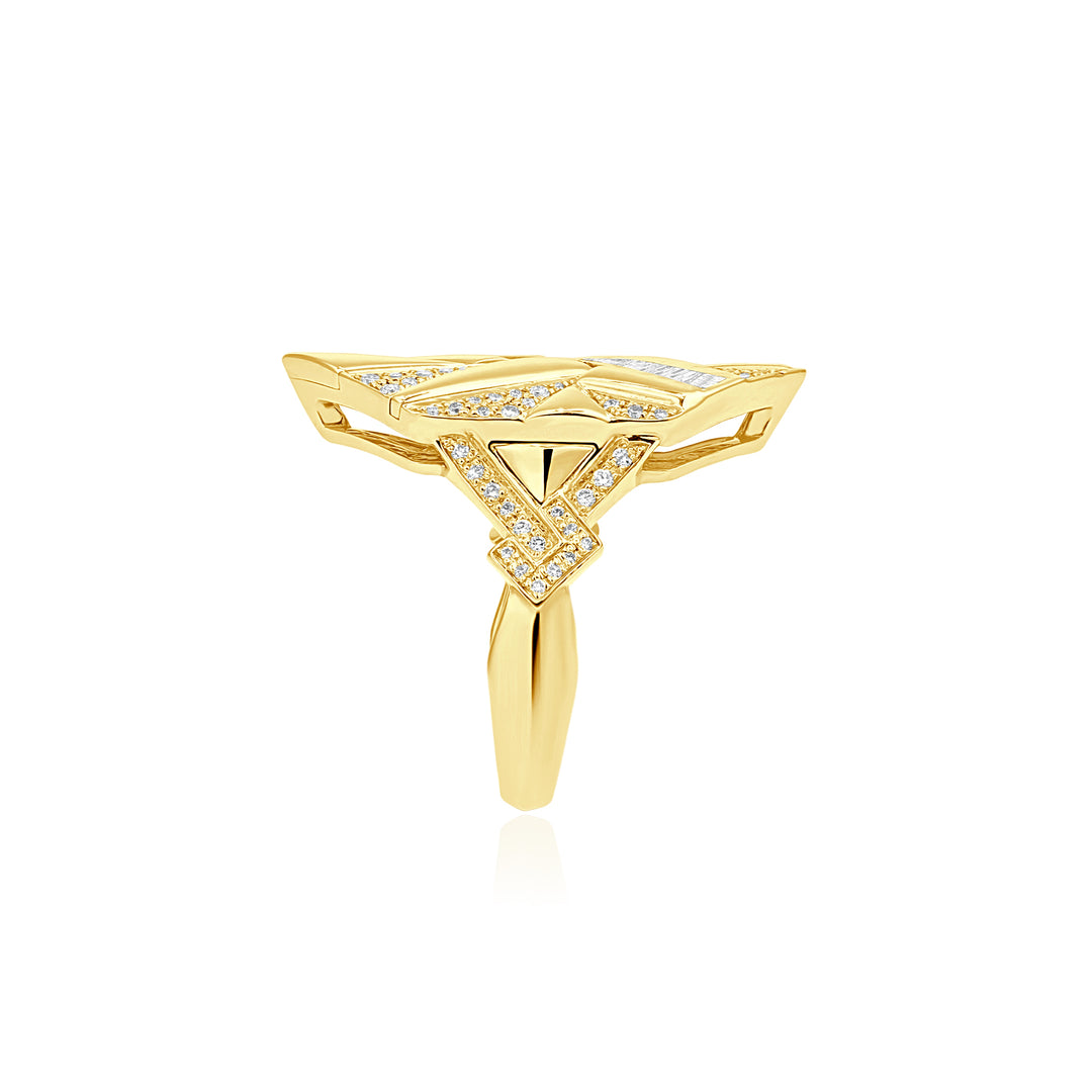 VISTA YELLOW Gold Diamond Geometric ring