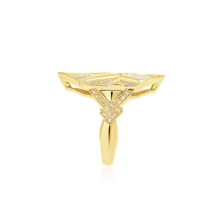 VISTA YELLOW Gold Diamond Geometric ring