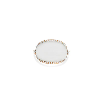La miniera Rose Gold oval shape natural Mother of pearl Diamond Ring