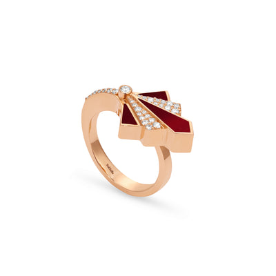 VISTA Rose Gold Black Onyx Round Diamond Ring