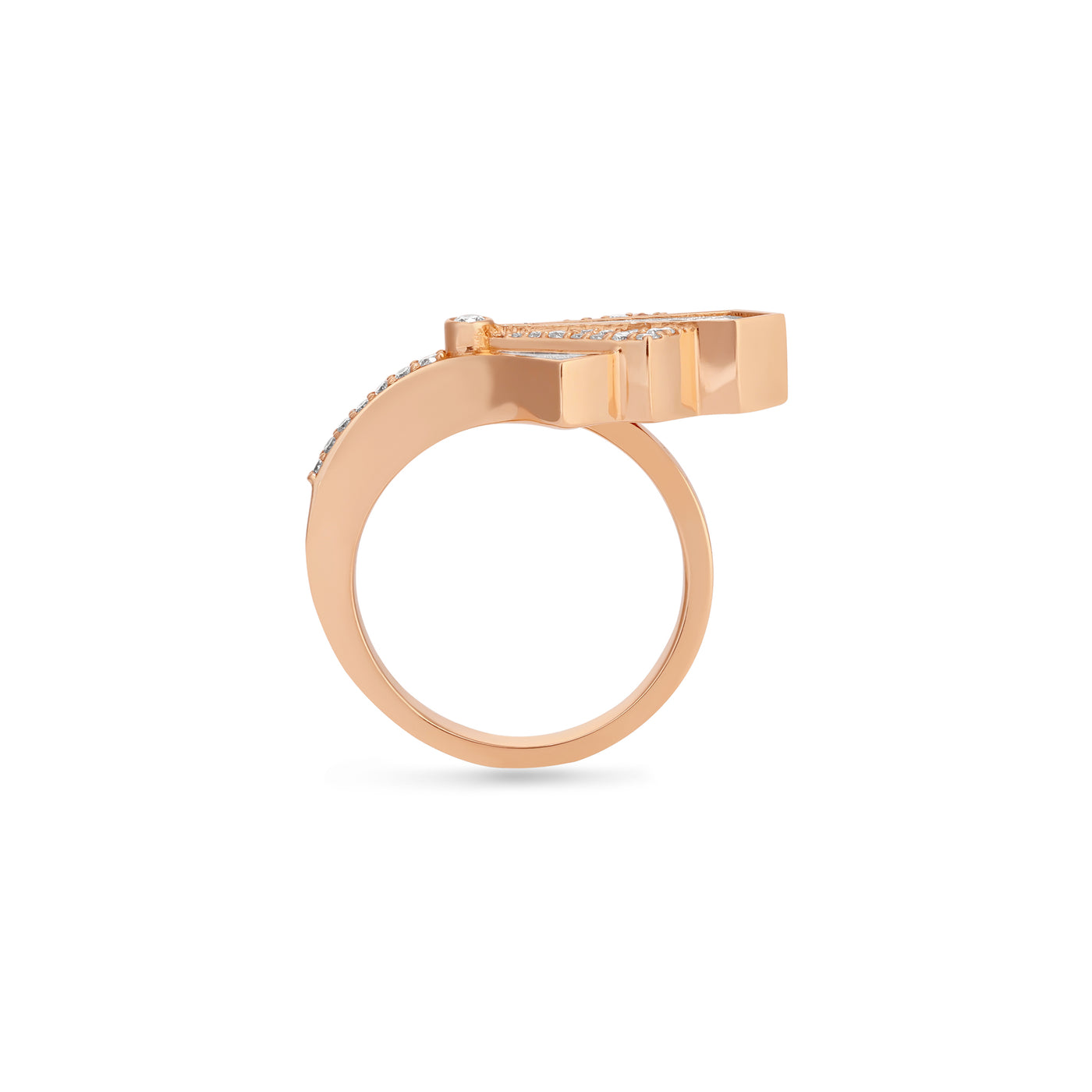 VISTA Rose Gold with Mother Of Pearl And Round Diamond Ring