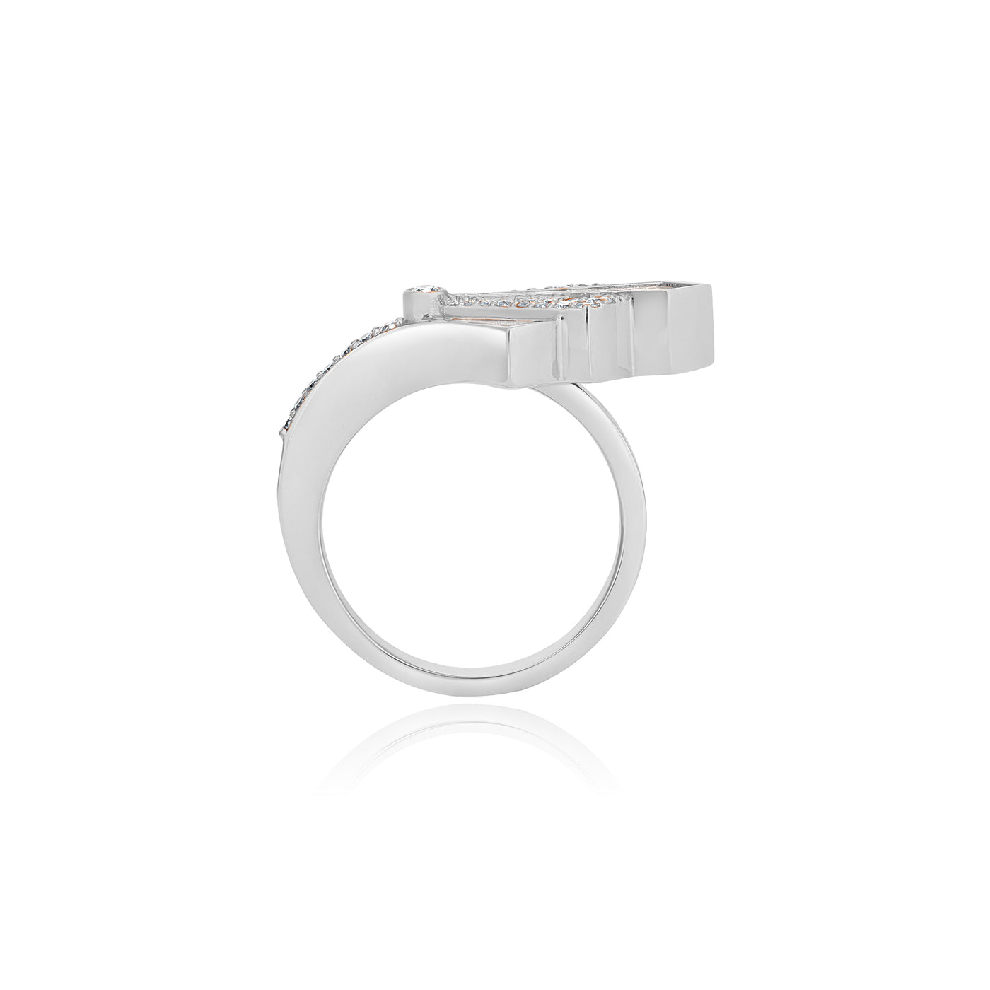 VISTA White Gold with Mother Of Pearl And Round Diamond Ring