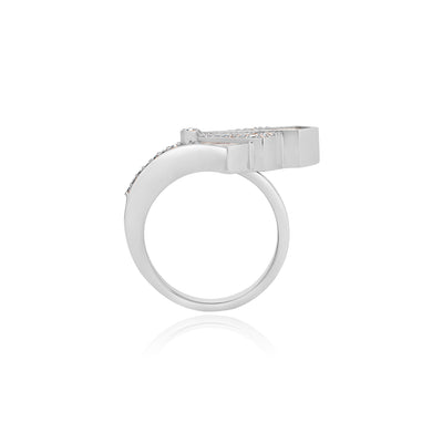 VISTA White Gold with Mother Of Pearl And Round Diamond Ring
