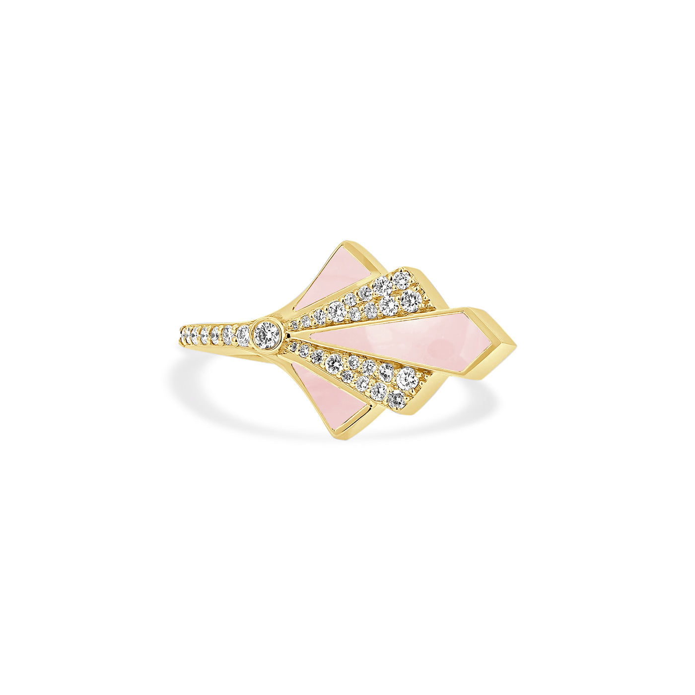Yellow Gold Pink Quartz