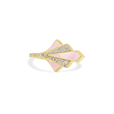 Yellow Gold Pink Quartz