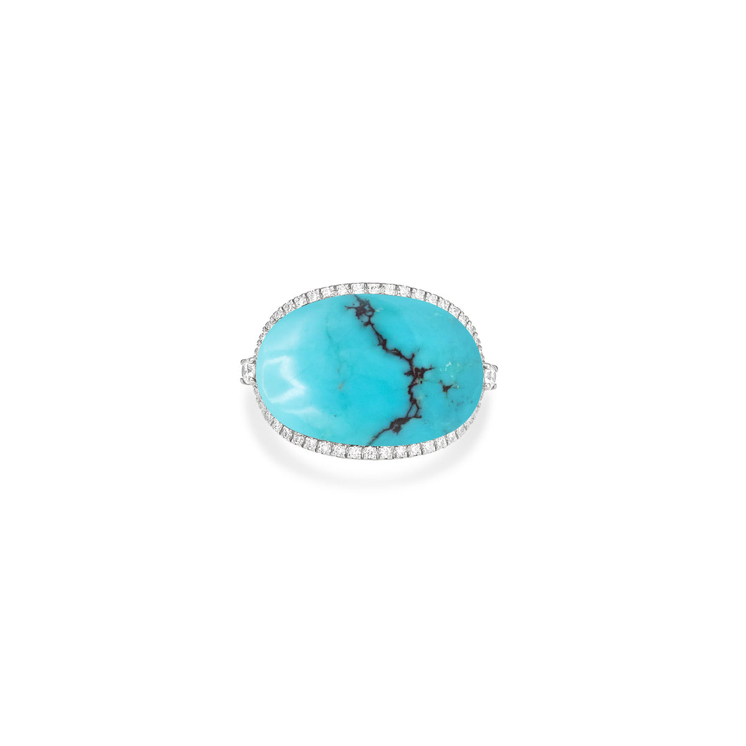 LA MINIERA White Gold Turquoise Diamond Ring