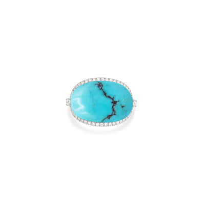 La miniera White Gold Turquoise Diamond Ring