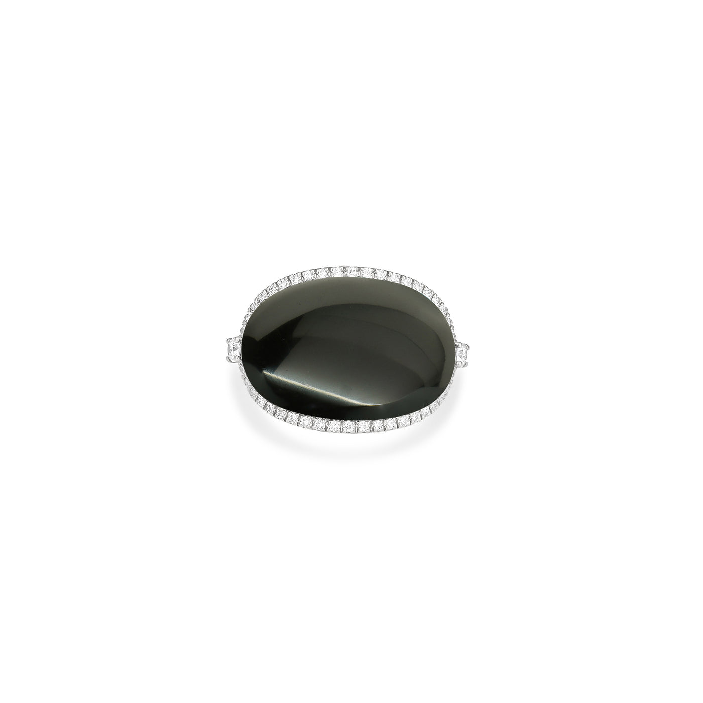 White Gold Black Onyx Diamond Ring