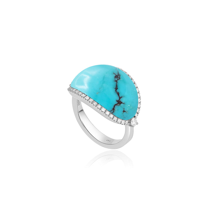 LA MINIERA White Gold Turquoise Diamond Ring