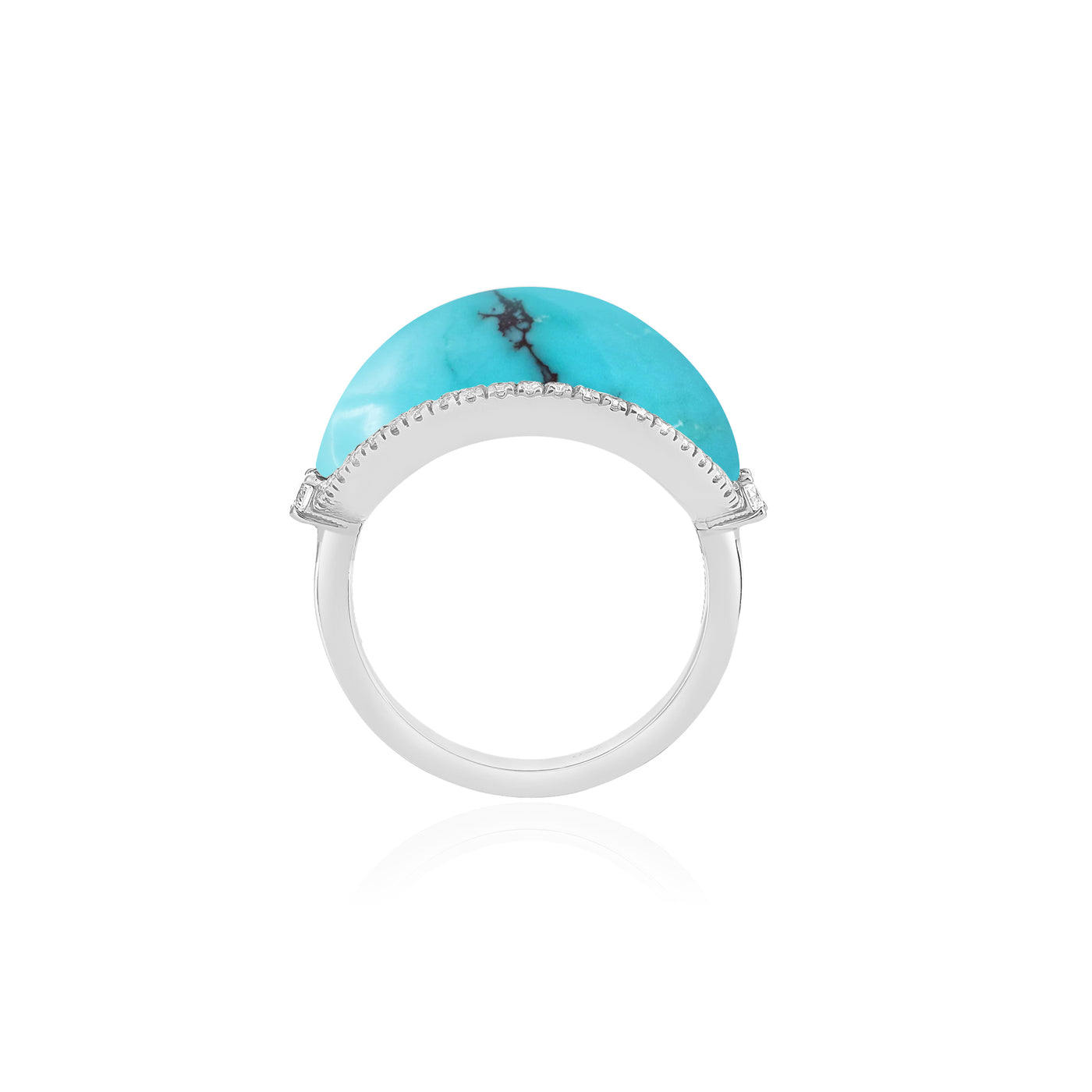 La miniera White Gold Turquoise Diamond Ring