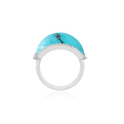 La miniera White Gold Turquoise Diamond Ring