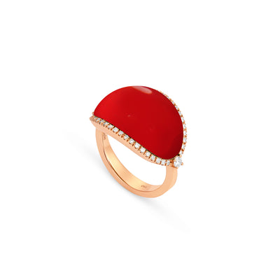 Rose Gold Cherry Quartz Ring La miniera Rose Gold Cherry Quartz Diamond Ring