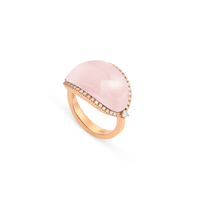 Rose Gold Rose Quartz Ring La miniera Rose Gold Rose Quartz Diamond Ring