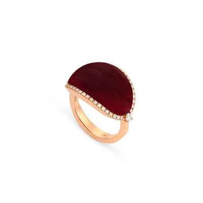 Rose Gold Carnelian Ring La miniera Rose Gold Carnelian Diamond Ring