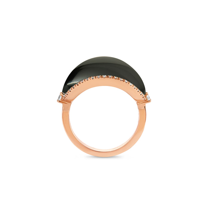 Rose Gold Black Onyx Ring