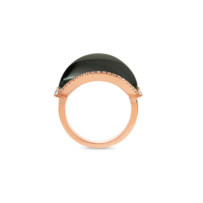 Rose Gold Black Onyx Ring