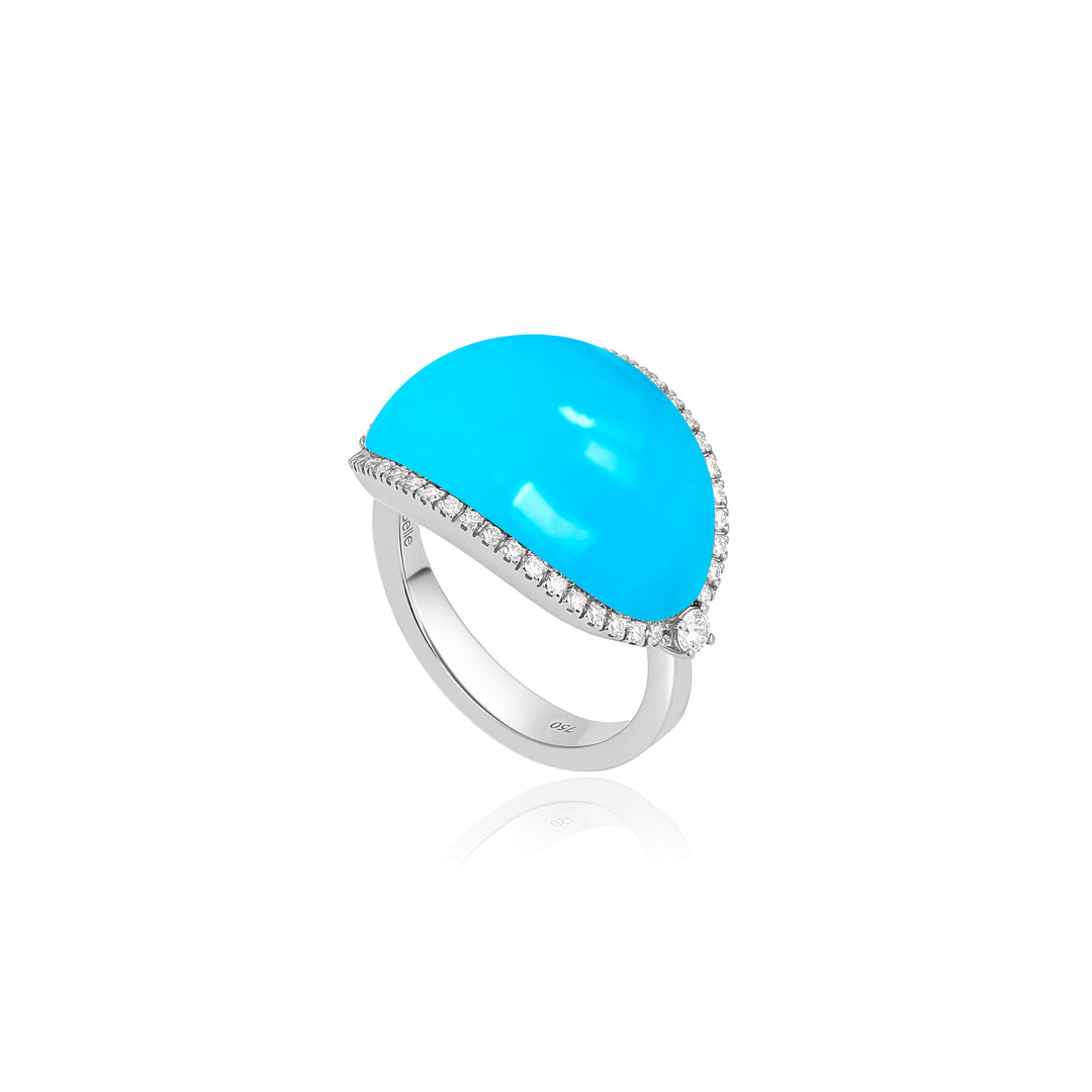 LA MINIERA White Gold Turquoise Diamond Ring