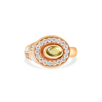 D' OPRAH Rose Gold Diamond Ring natural citrine