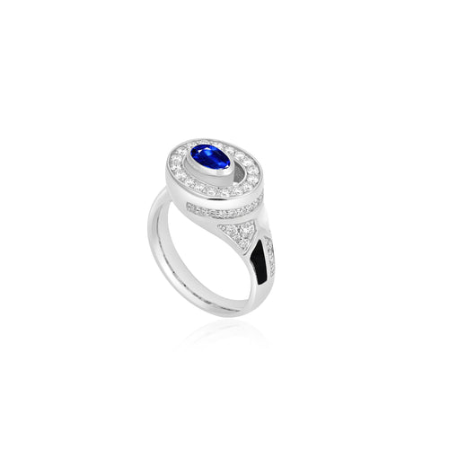 D' OPRAH white Gold Diamond Ring natural Kyanite D' OPRAH white Gold Diamond Ring natural Kyanite