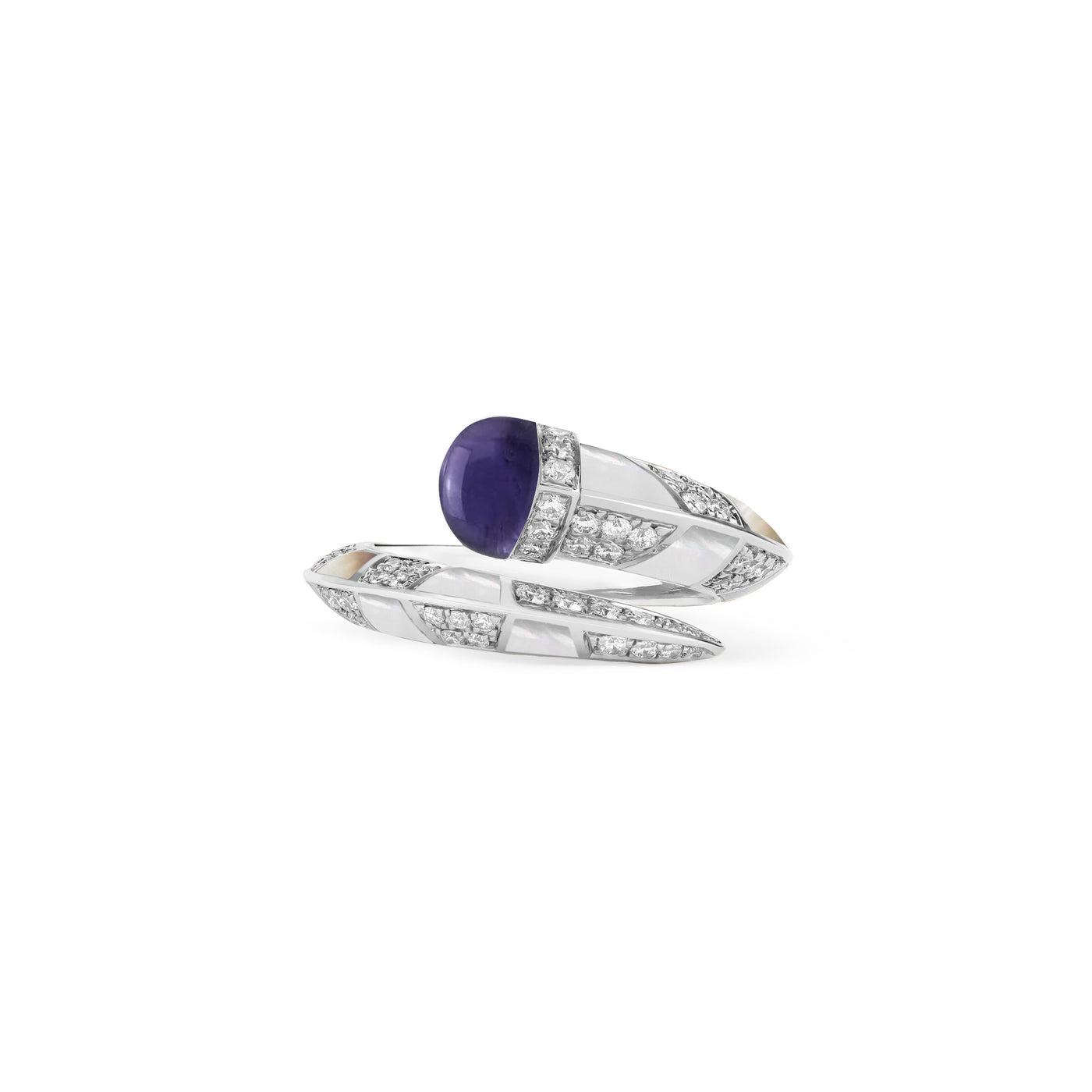 ARTISTRY White Gold Diamond Ring Natural Blue sapphire