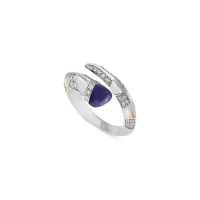 ARTISTRY White Gold Diamond Ring Natural Blue sapphire