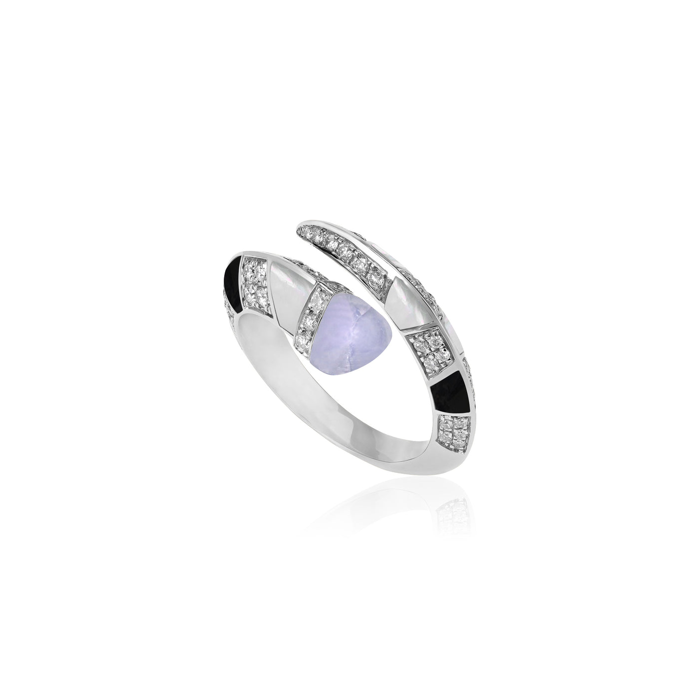 ARTISTRY White Gold Diamond Ring Natural light Blue sapphire