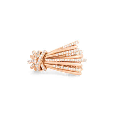 Rose Gold Diamond Ring VISTA Rose Gold Diamond Ribbon Ring