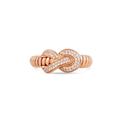 Rose Gold Diamond Ring ETOILE Rose Gold Diamond Knot Ring