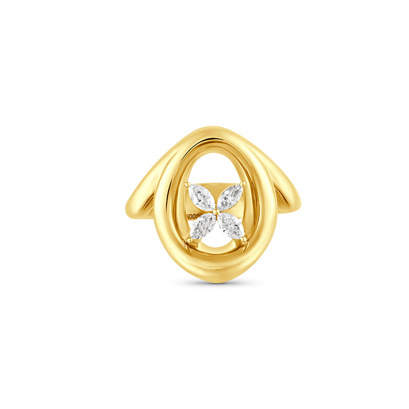 ÉTOILE Yellow Gold Statement Ring with Marquise Diamonds