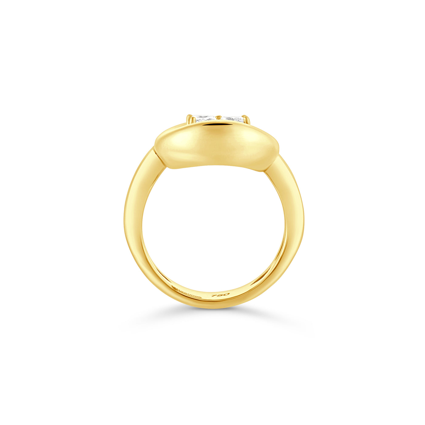 ÉTOILE Yellow Gold Statement Ring with Marquise Diamonds