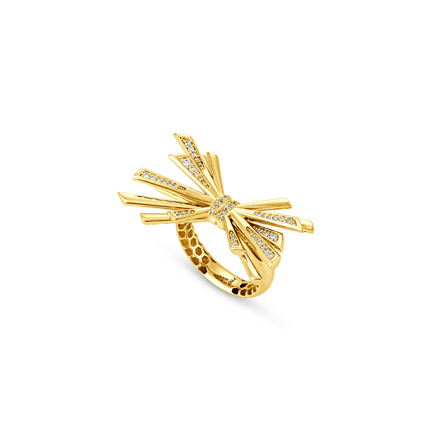 Yellow Gold Diamond Cascade Ring