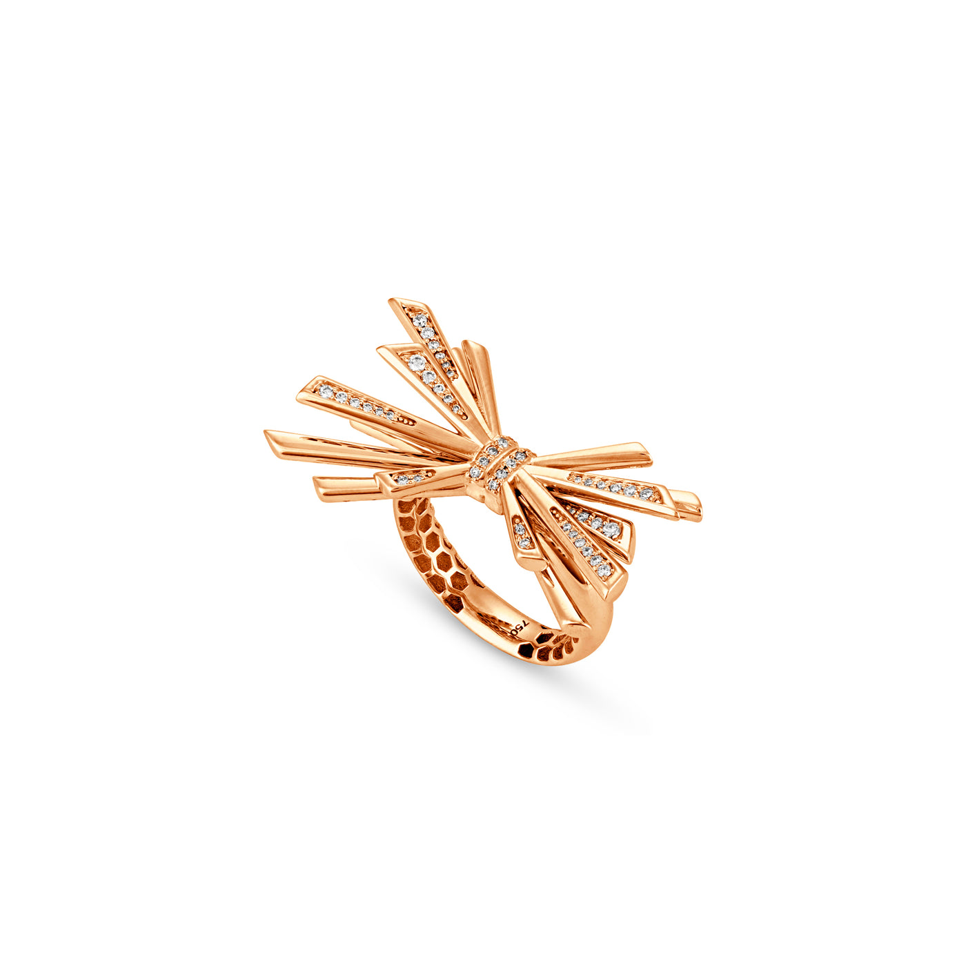 Rose Gold Diamond Cascade Ring