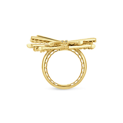 Yellow Gold Diamond Cascade Ring