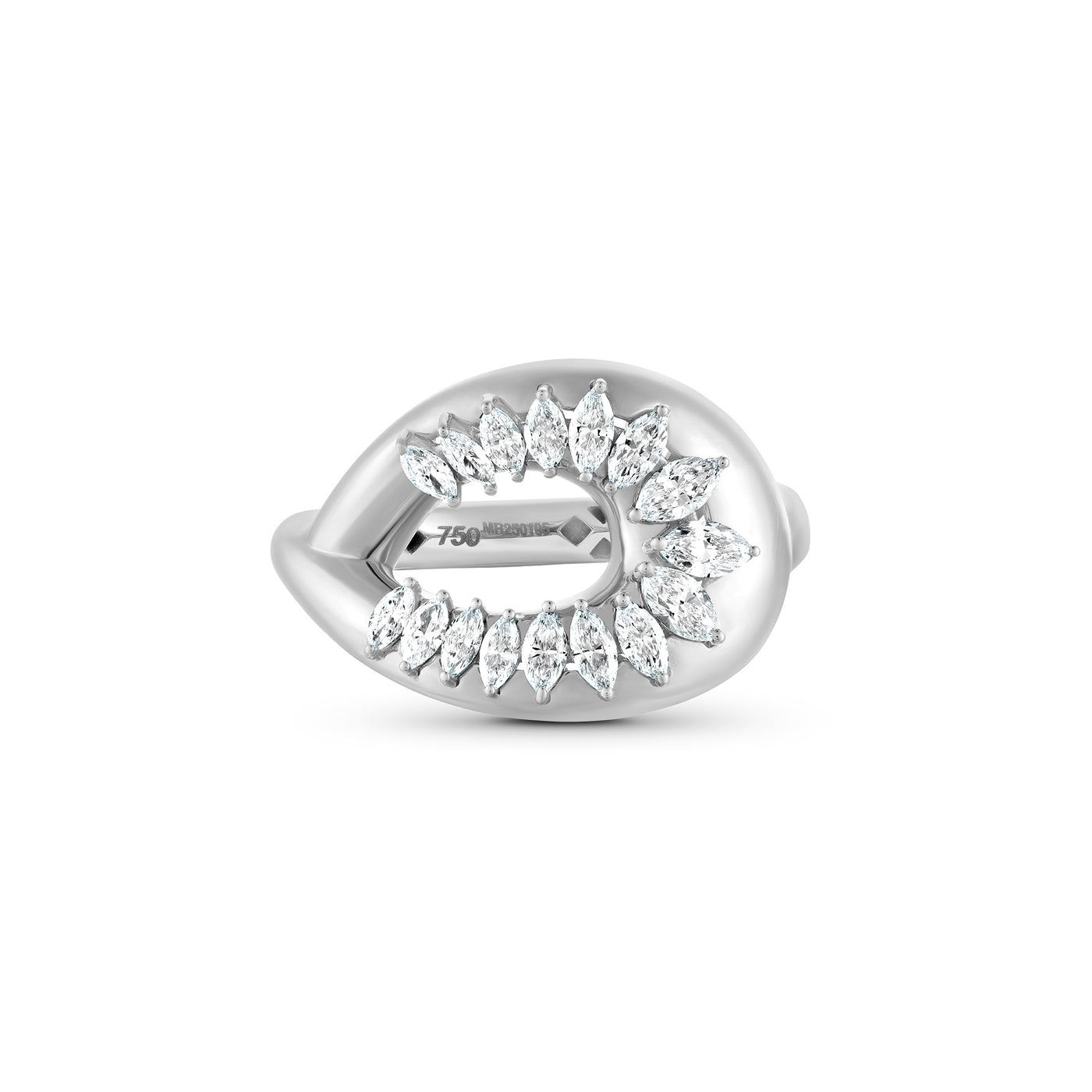 ÉTOILE White Gold Statement Ring with Marquise Diamonds
