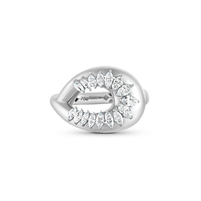  ÉTOILE White Gold Statement Ring with Marquise Diamonds
