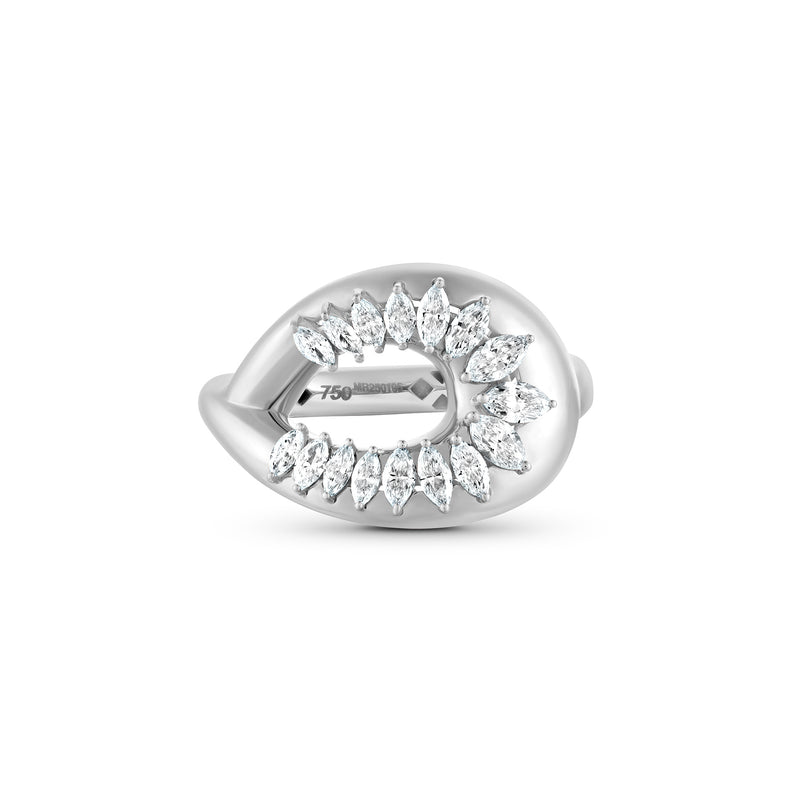 ÉTOILE White Gold Statement Ring with Marquise Diamonds