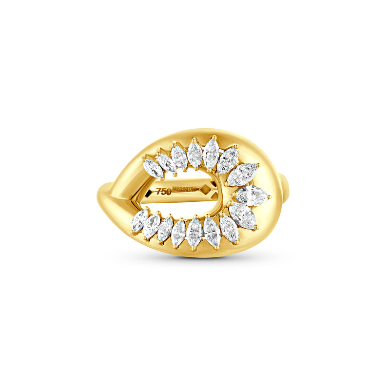 ÉTOILE Yellow Gold Statement Ring with Marquise Diamonds