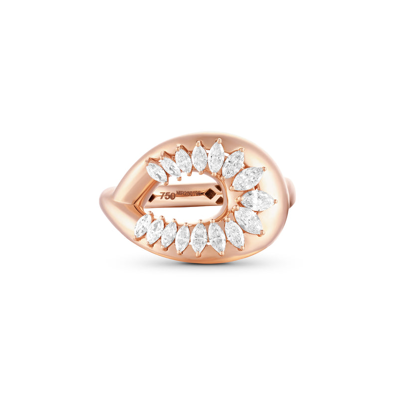 Rose Gold Marquise Diamonds Ring