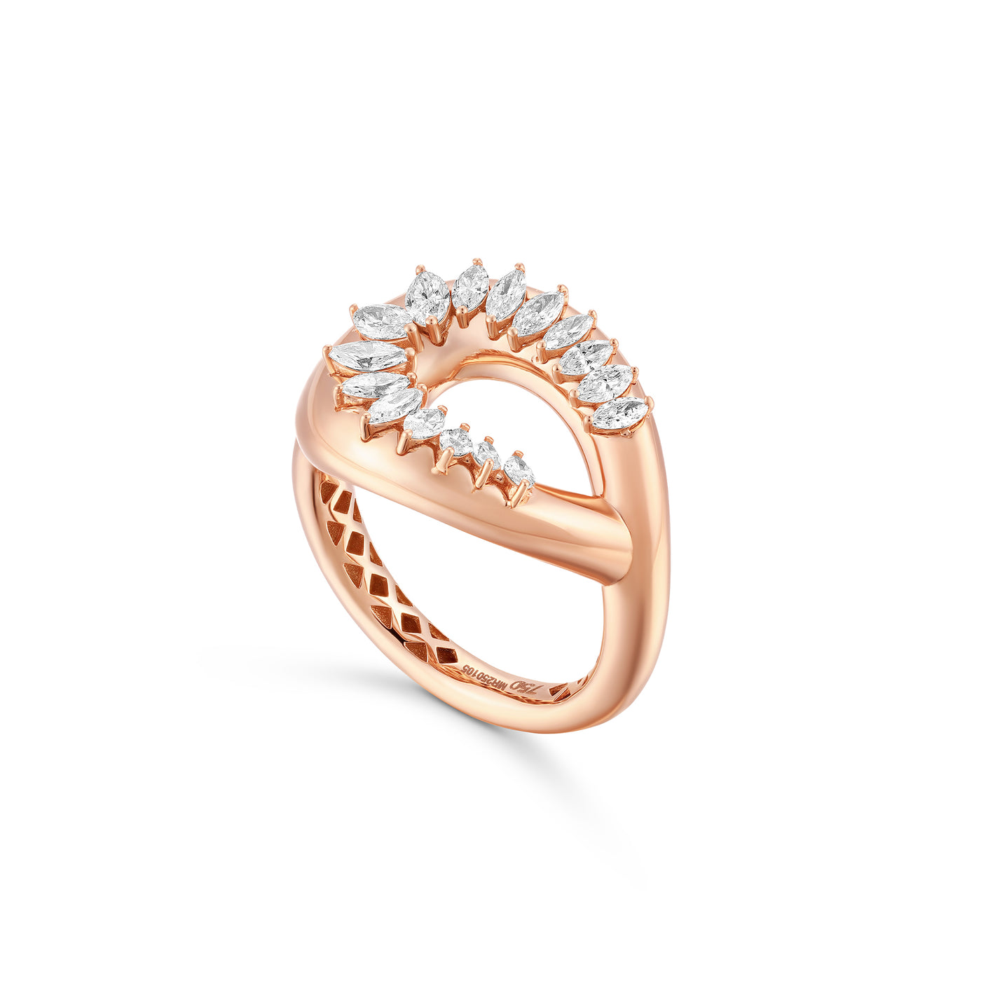 Rose Gold Marquise Diamonds Ring