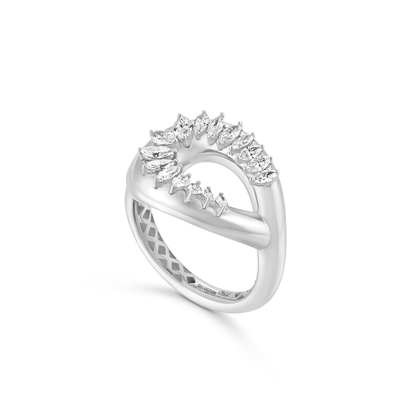 ÉTOILE White Gold Statement Ring with Marquise Diamonds