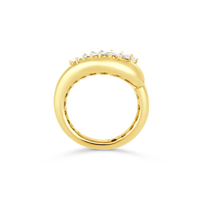 ÉTOILE Yellow Gold Statement Ring with Marquise Diamonds