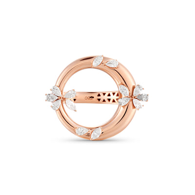  Rose Gold Diamond Ring ETOILE Celestial Crescent Rose Gold Ring